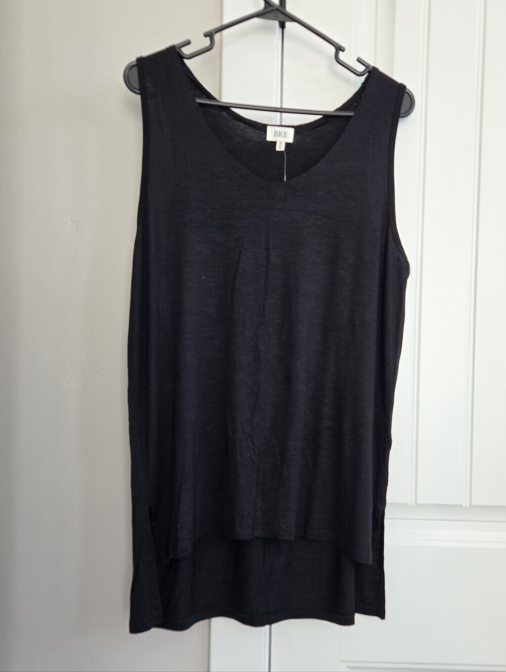 BKE Black V-Neck Lightweight Layered Tank